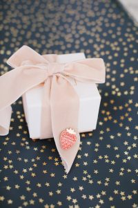 Gift with bow on star wrapping