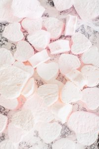 pink heart shaped marshmallows