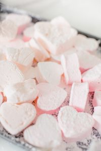 heart marshmallows piled up