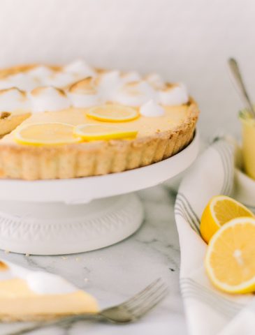Lemon meringue tart, and curd