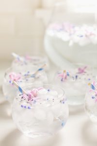 ice water with flowers and lavender