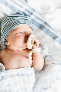 newborn with soother