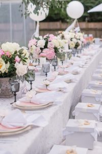 gorgeous long table baby shower