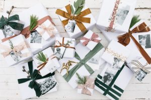 black and white photo gift tags