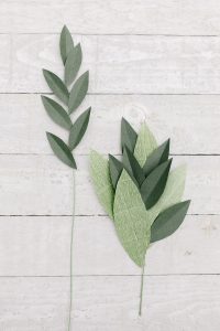 crepe and crafter paper greenery stems