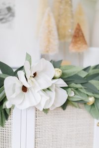 white crepe paper magnolias