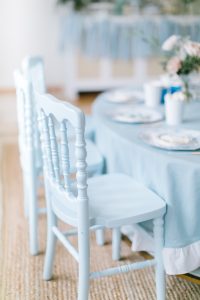 blue chairs little girl birthday party
