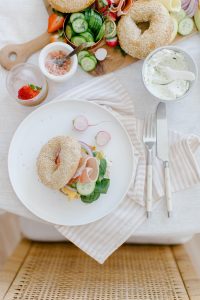 bagel sandwich on table