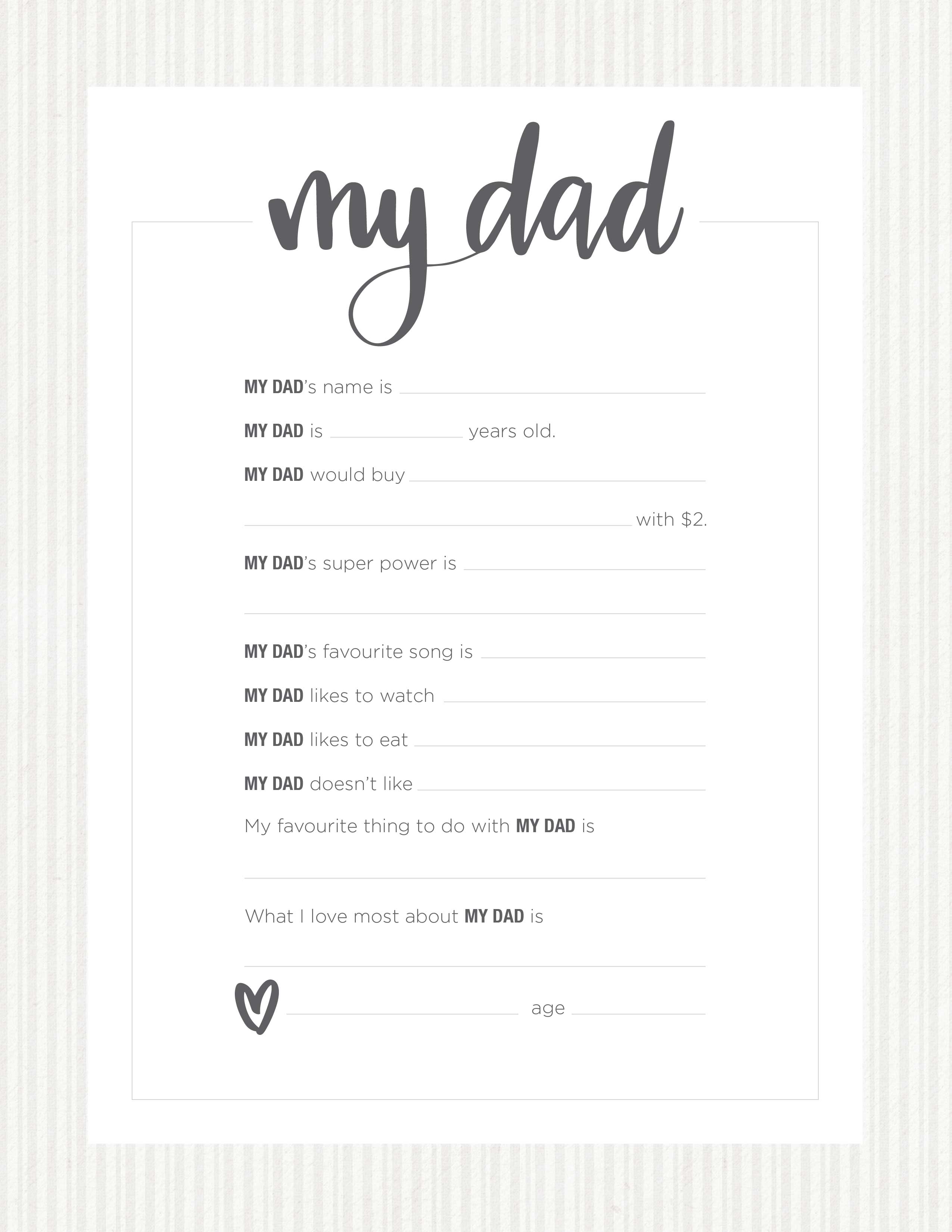 Father's Day Questionnaire Download Monika Hibbs