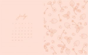 July Desktop Calendar-Pink