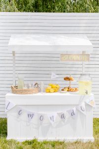 cute white lemonade stand