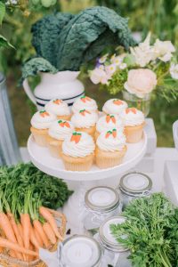 peter rabbit themed carrot cupcakes