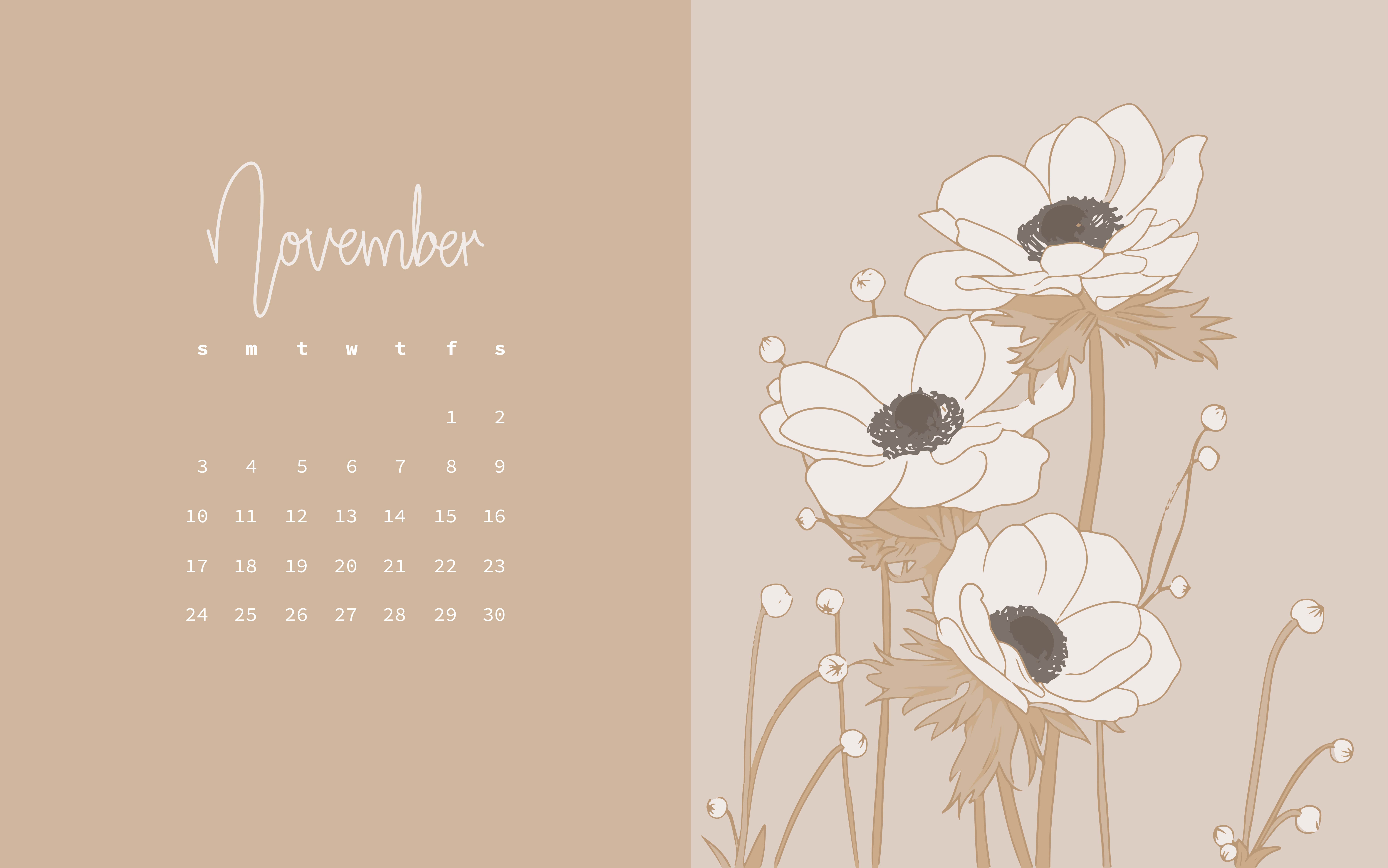 November Calendar Aesthetic - Mirna Tamqrah
