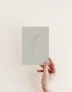 Lunaria in Gray Printed Card