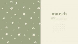 March Calendar - Soft Sage Green