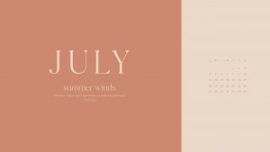 July Calendar - Sunkissed