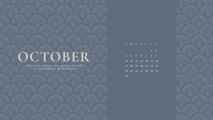 October Calendar - Navy
