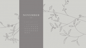November Calendar - Ivory
