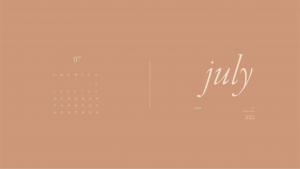 July Desktop Calendar Screensaver